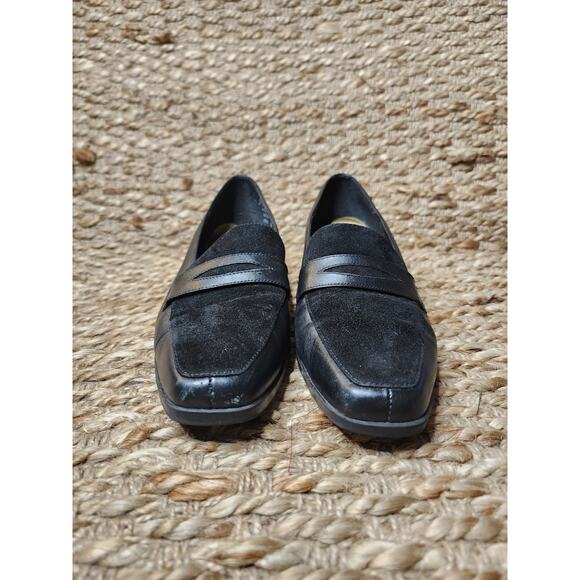 Mootsies Tootsies Leather Suede Black Loafers Flats Slip-On Business Work Size 8 - Picture 3 of 10